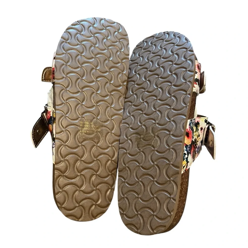 NIB Madden Girl Brando floral slide cork sandals 9 (mislabeled box) hippie boho - Picture 3 of 6